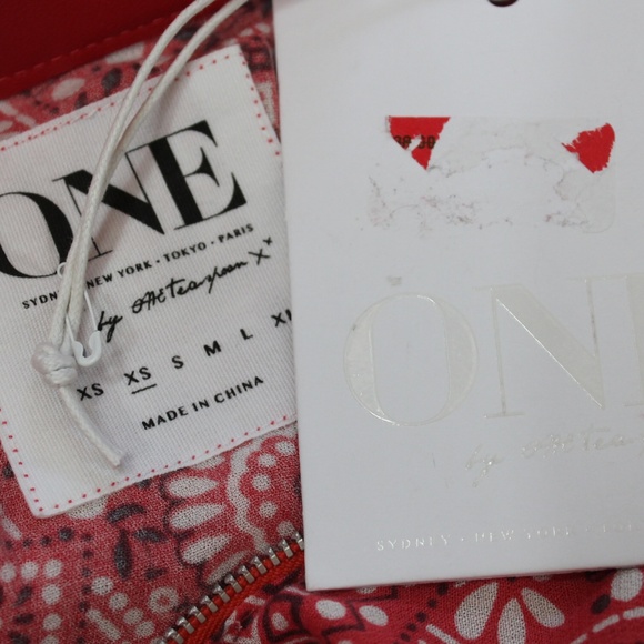 One Teaspoon Leather Cutout Barcelona Kelly Shorts Red XS - Picture 7 of 7